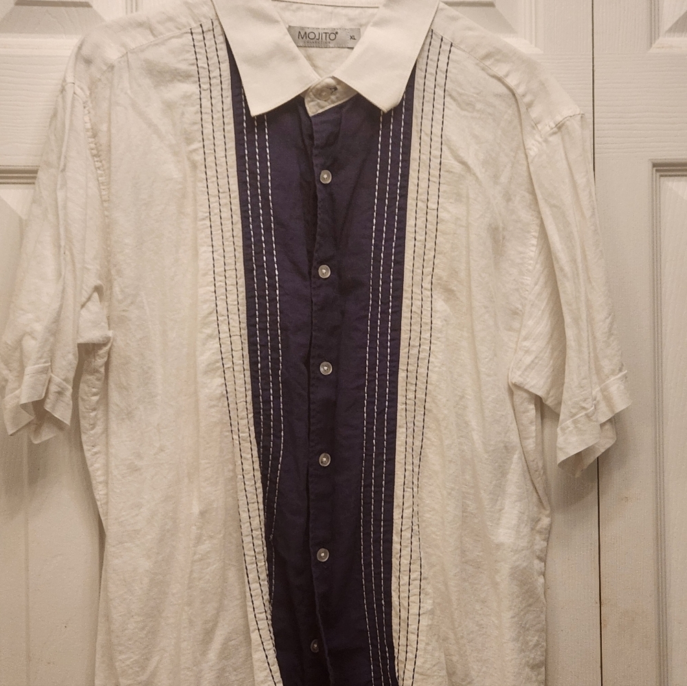 Mojito Collection White and Blue Men's Shirt Sz XL